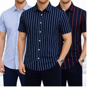 Men's half sleeve Striped shirt