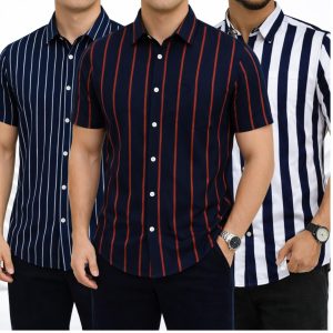 Men's half sleeve Striped shirt