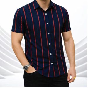 Men's half sleeve Striped shirt